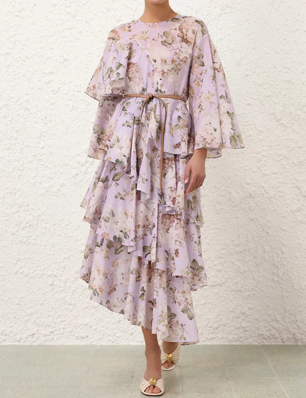 ZIMMERMANN Acacia Asymmetric Midi Dress