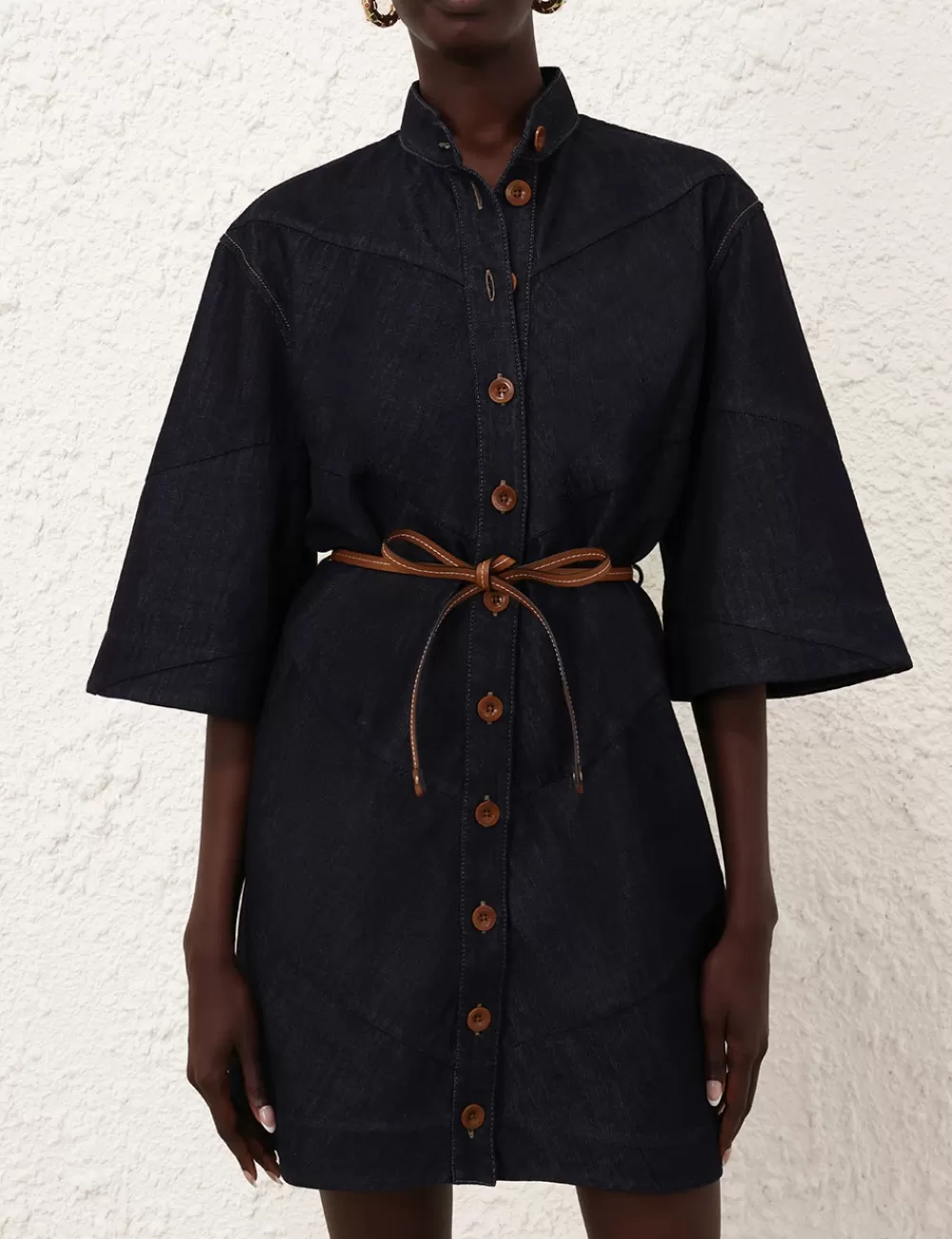 ZIMMERMANN Acacia Denim Mini Shirt Dress