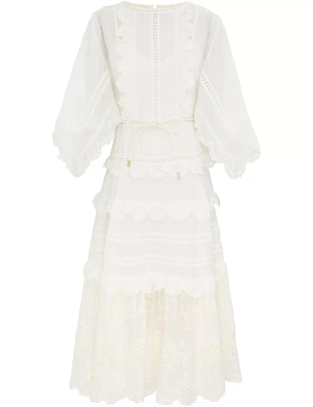 ZIMMERMANN Acacia Embroidered Midi Dress