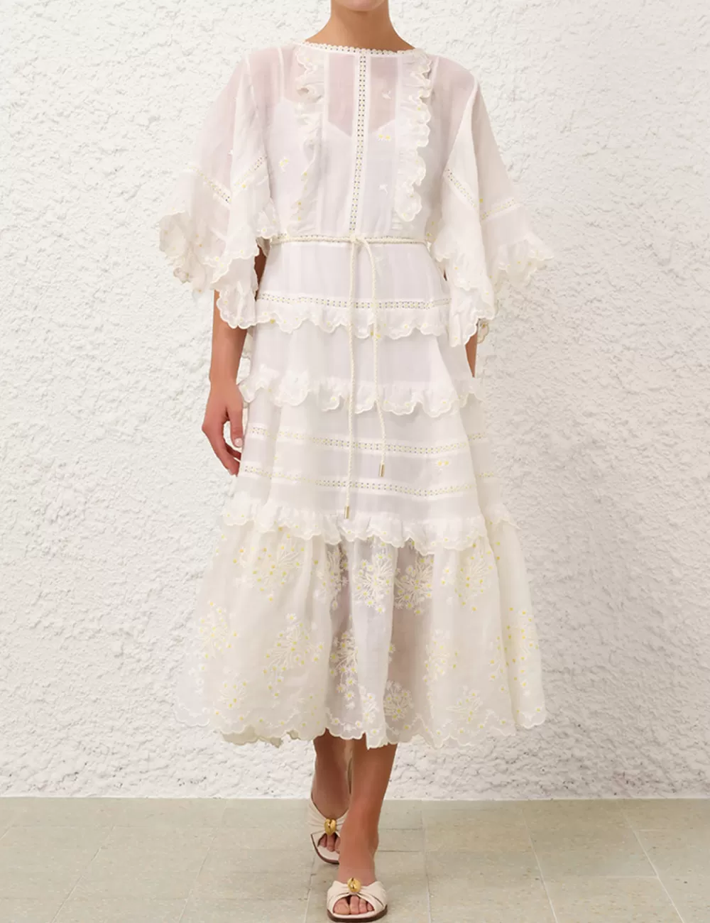 ZIMMERMANN Acacia Embroidered Midi Dress