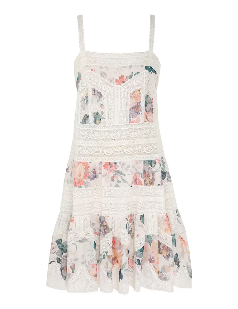 ZIMMERMANN Acacia Lace Trim Mini Dress