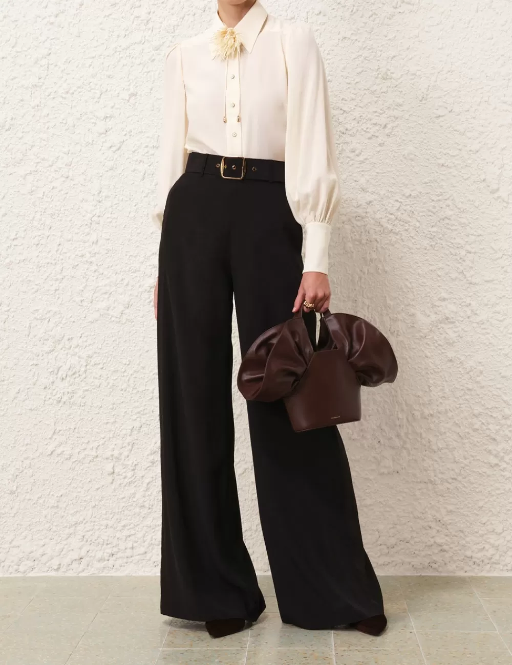 ZIMMERMANN Belted Wide Leg Pant