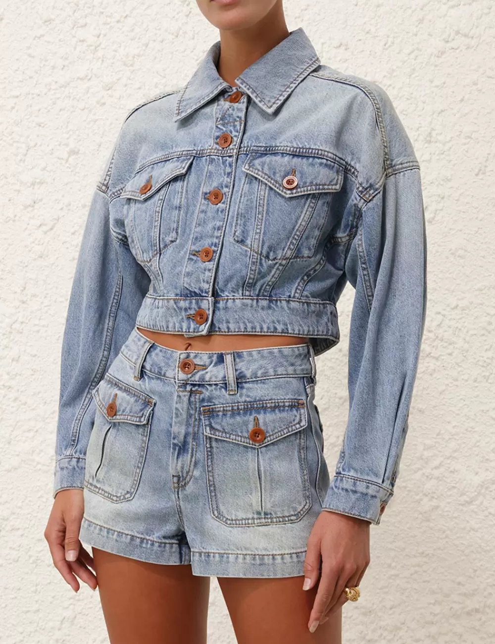 ZIMMERMANN Cropped Denim Jacket