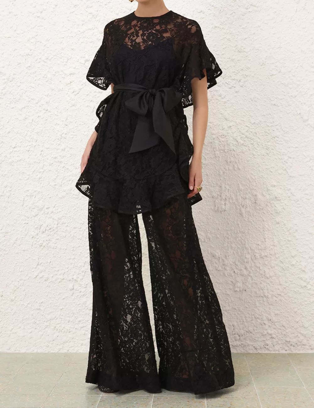 ZIMMERMANN Crush Belted Lace Pant