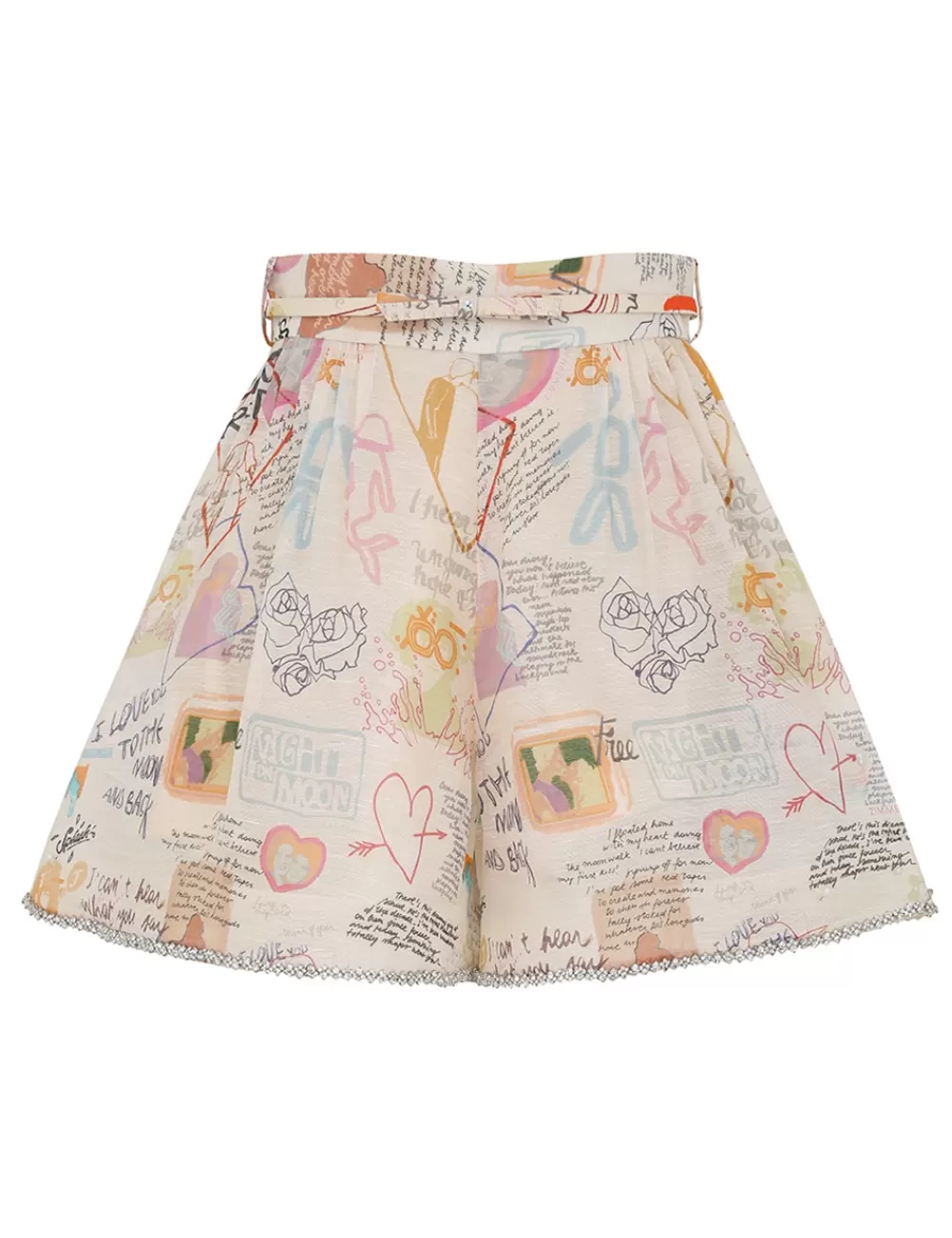 ZIMMERMANN Crush Belted Tuck Skort