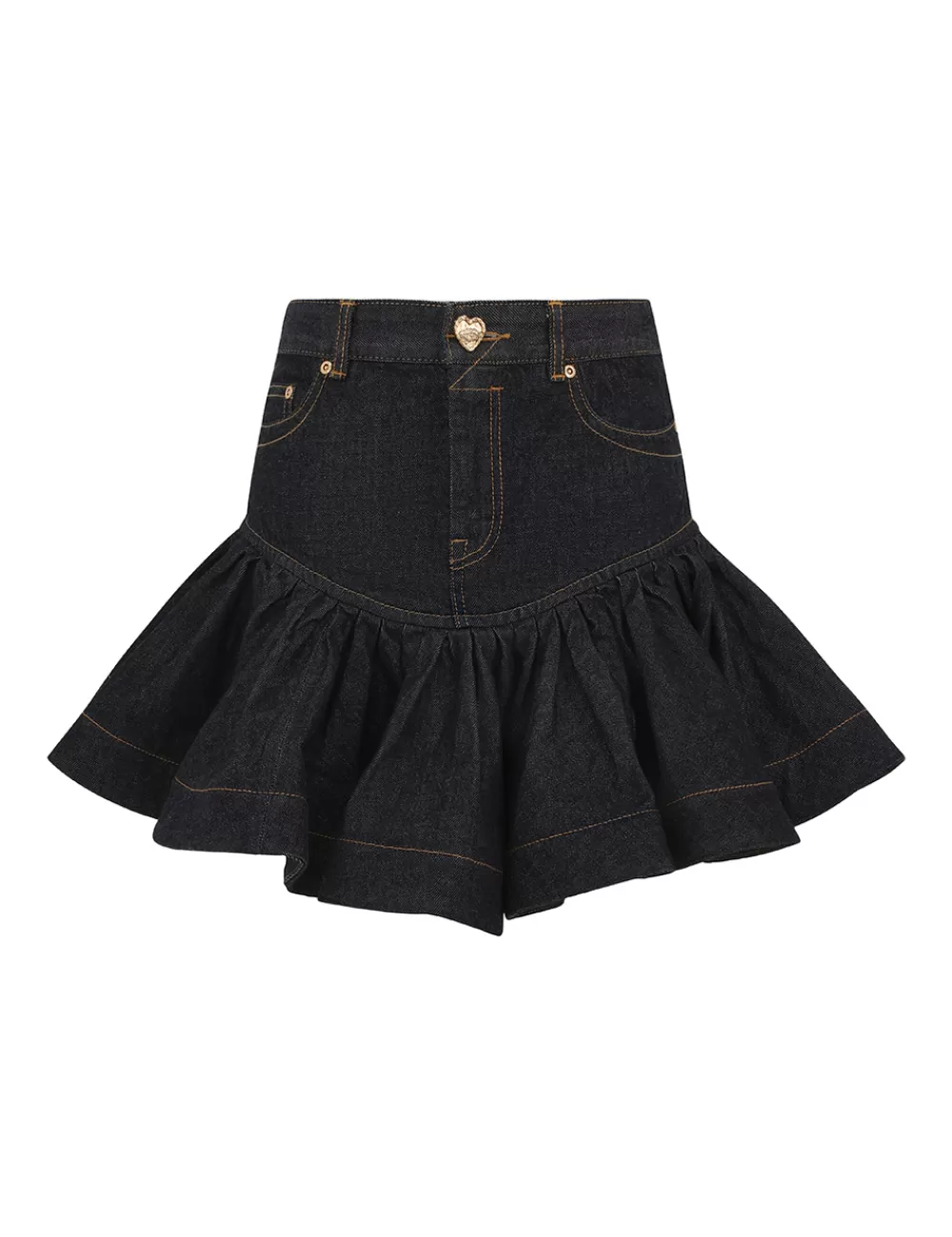 ZIMMERMANN Crush Denim Frill Mini Skirt