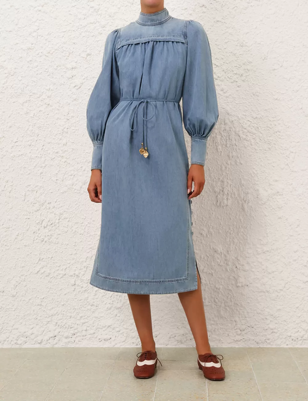 ZIMMERMANN Crush Denim Midi Dress