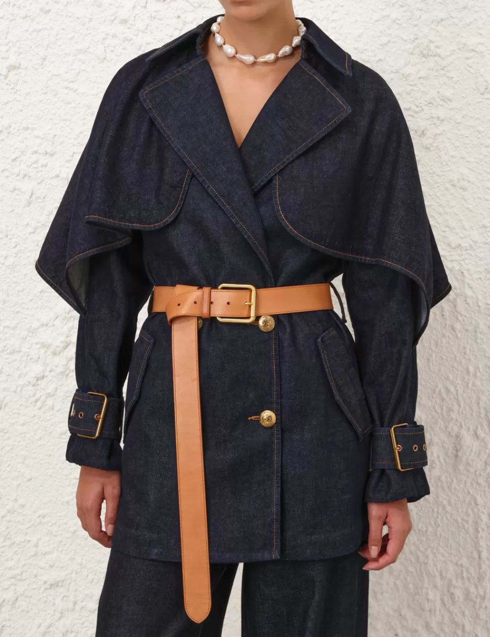 ZIMMERMANN Crush Denim Trench Coat