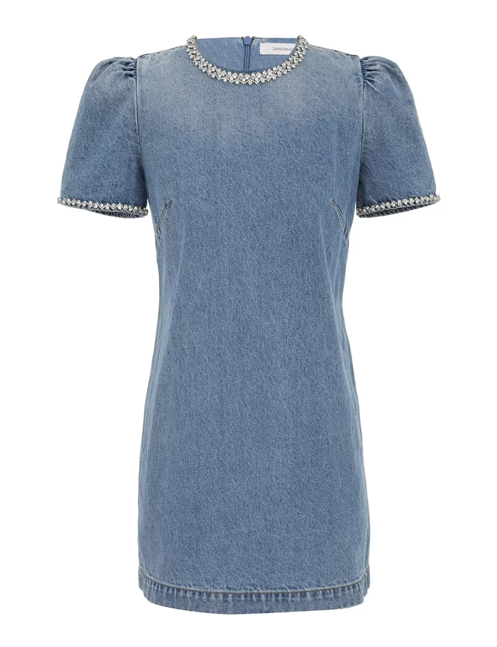 ZIMMERMANN Crush Embellished Denim Dress