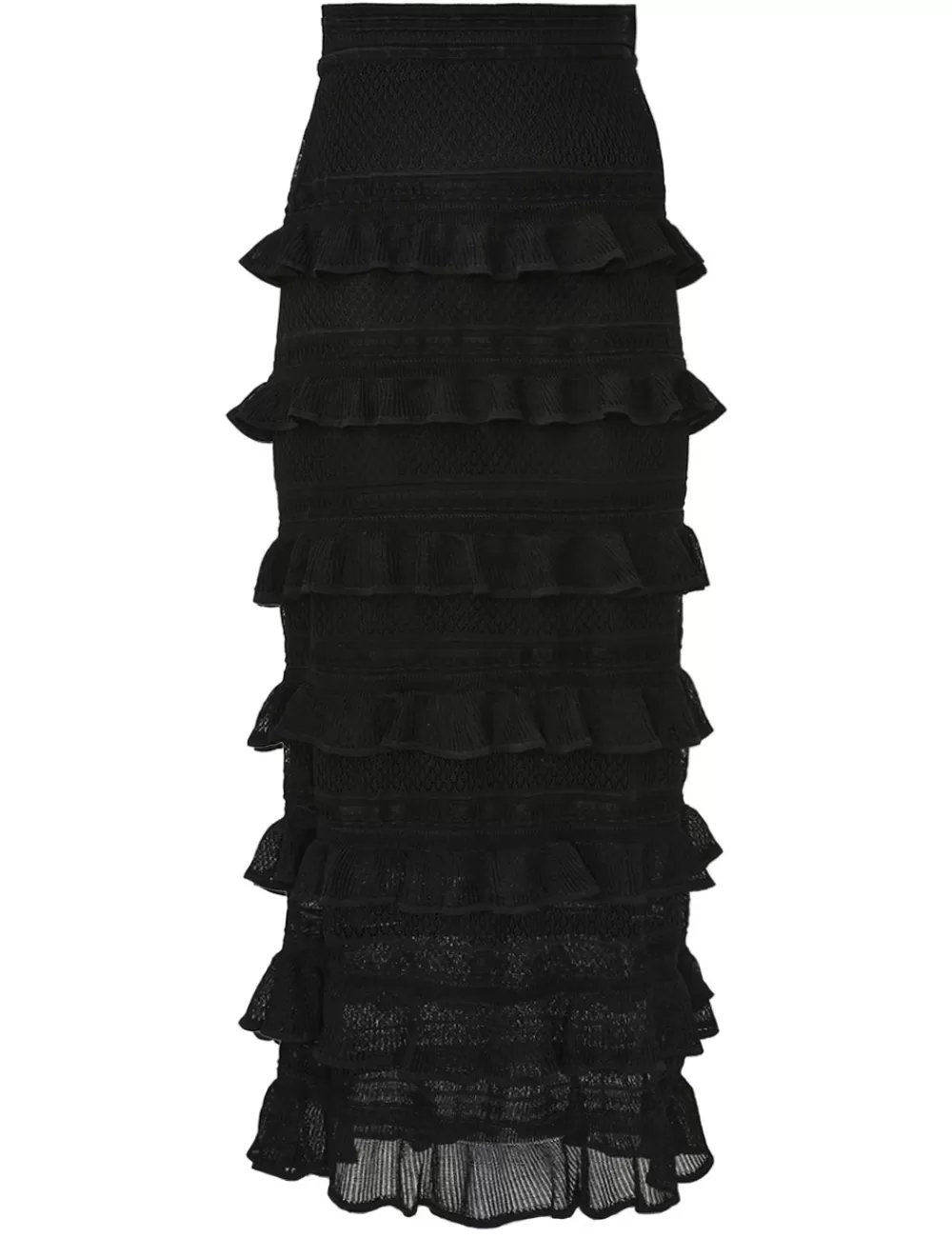 ZIMMERMANN Crush Frilled Midi Skirt