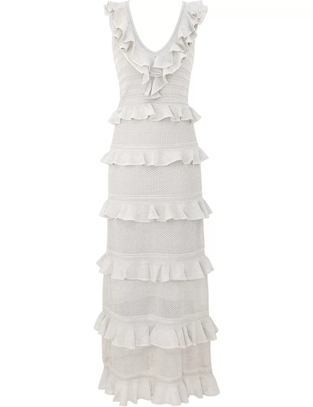 ZIMMERMANN Crush Frilled V-Neck Midi