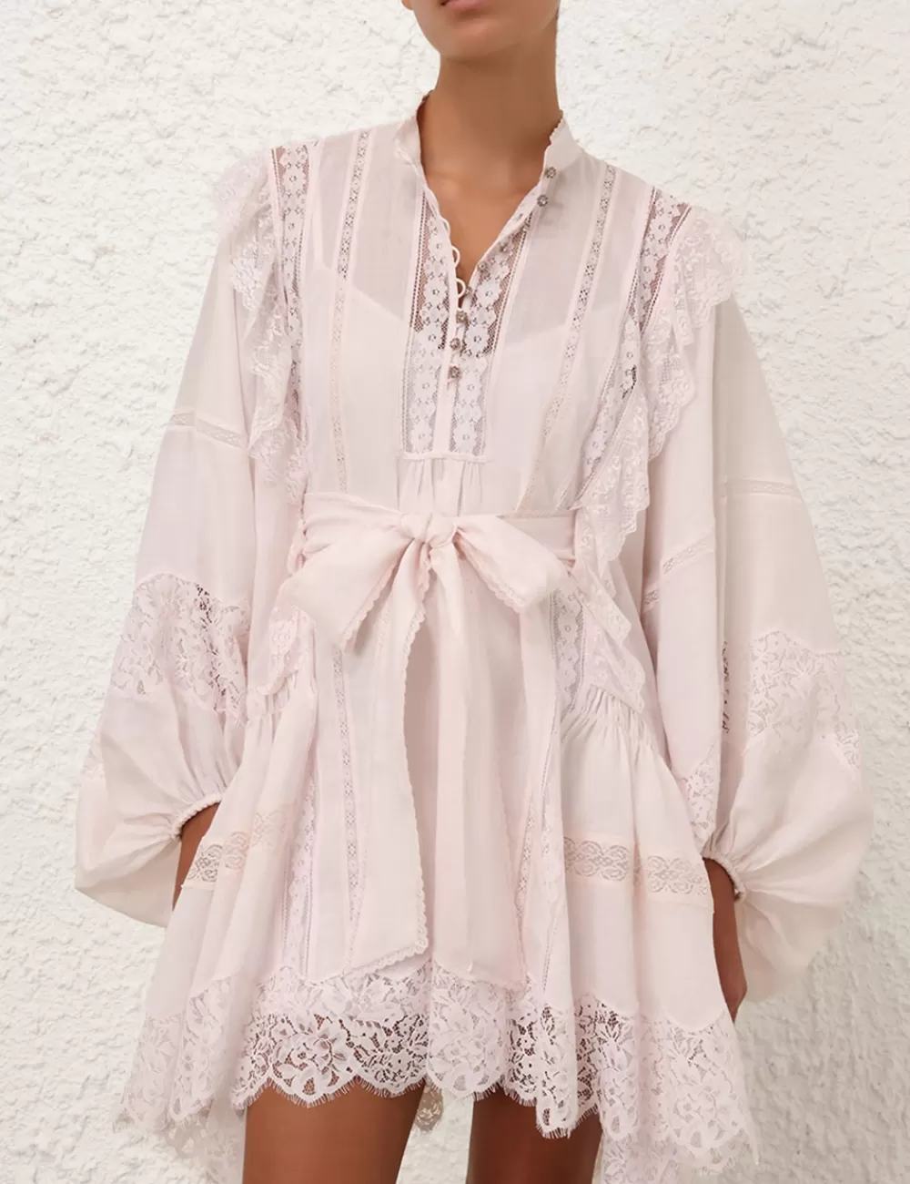 ZIMMERMANN Crush Lace Billow Mini Dress