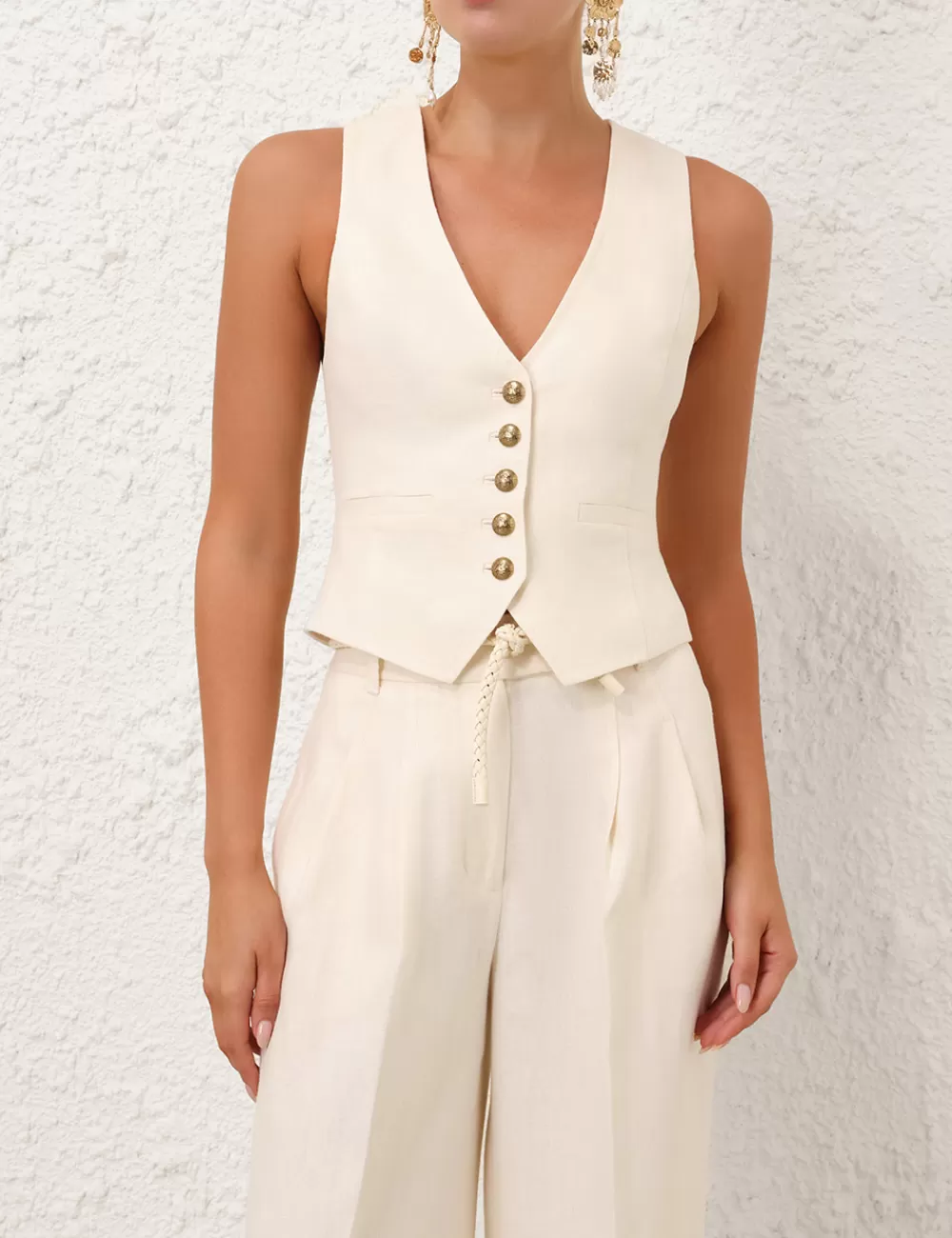 ZIMMERMANN Crush Linen Waistcoat