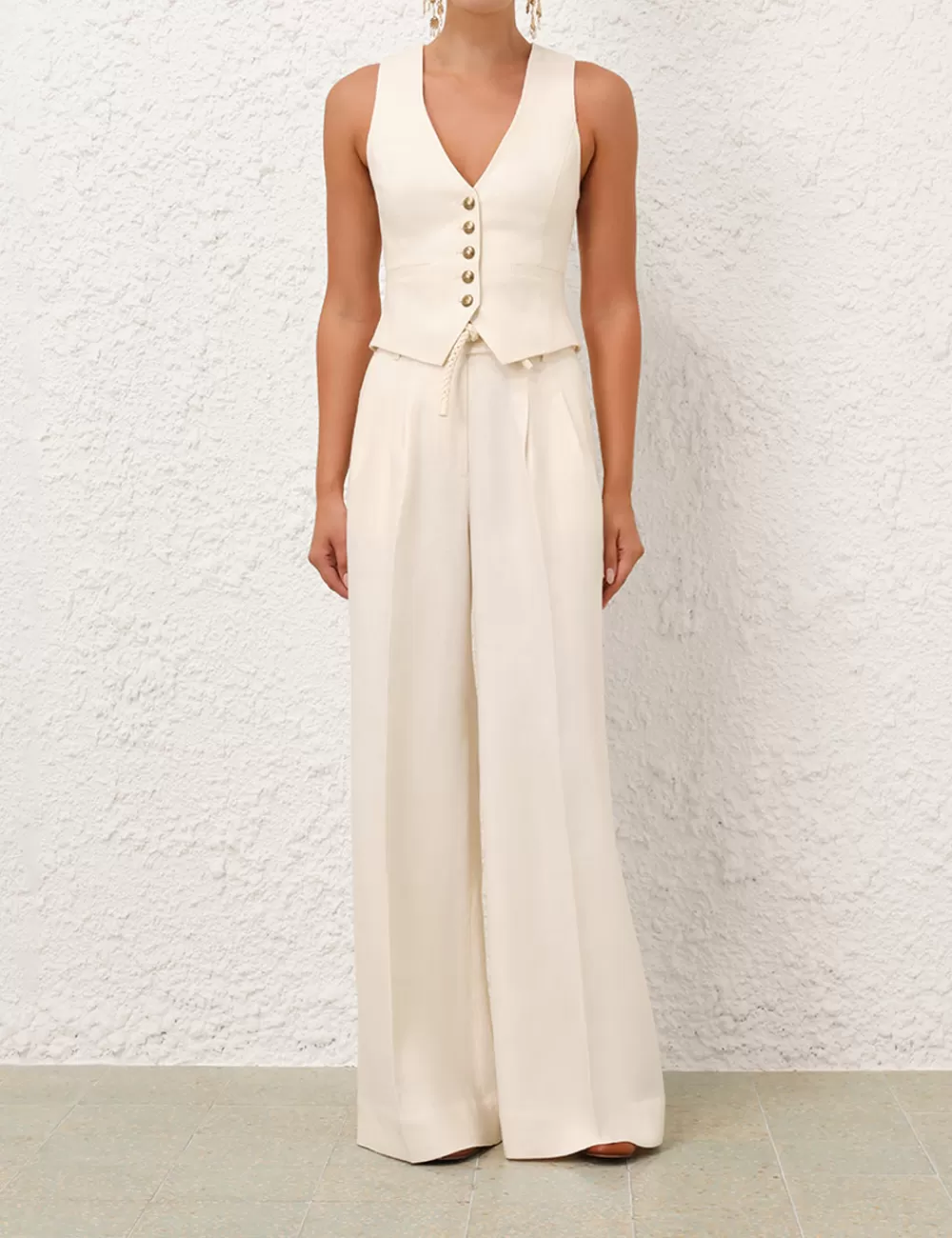 ZIMMERMANN Crush Linen Wide Leg Pant