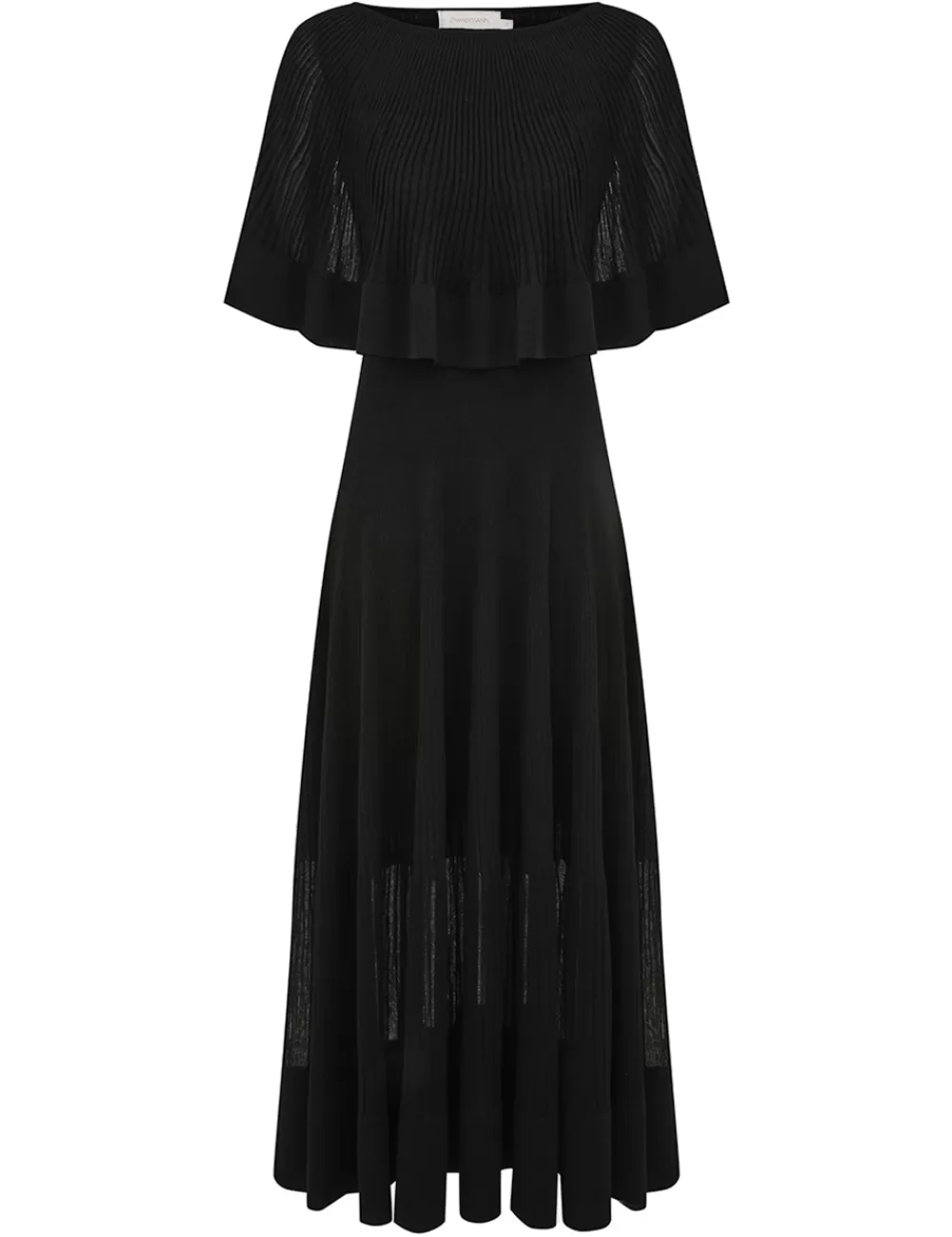 ZIMMERMANN Crush Pleated Cape Maxi Dress