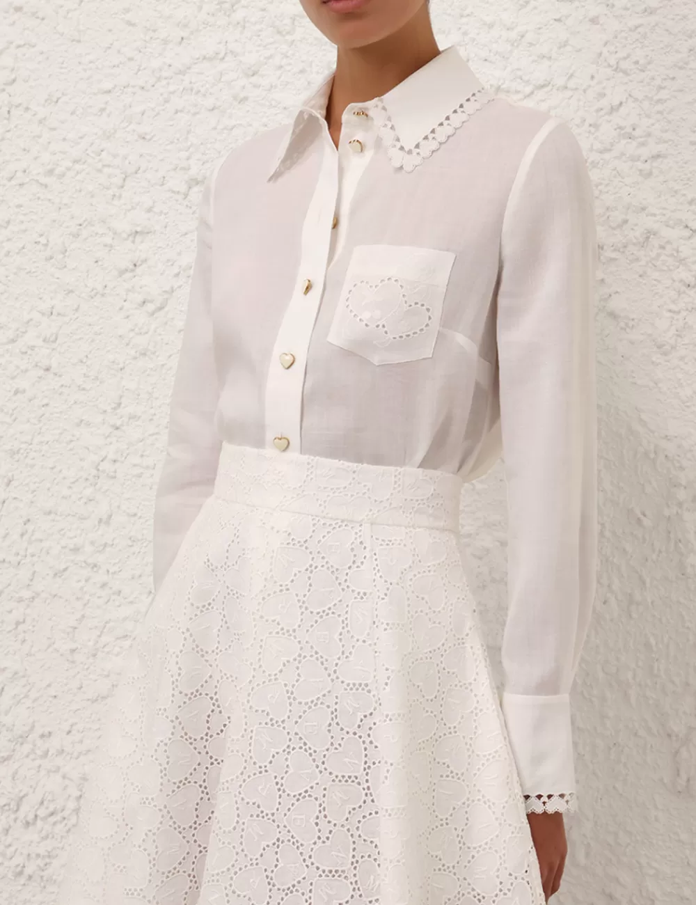 ZIMMERMANN Crush Ramie Embroidered Shirt