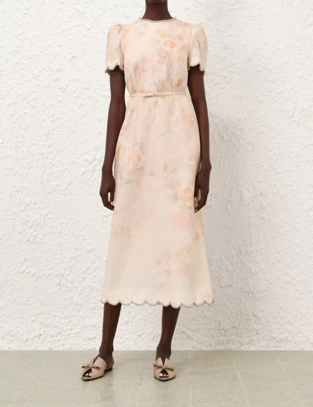 ZIMMERMANN Crush Scalloped Midi Dress