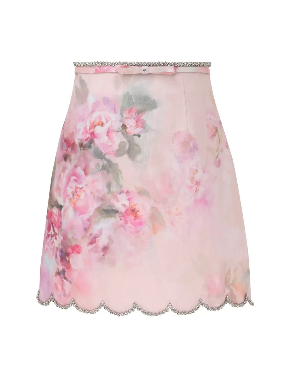 ZIMMERMANN Crush Scalloped Mini Skirt