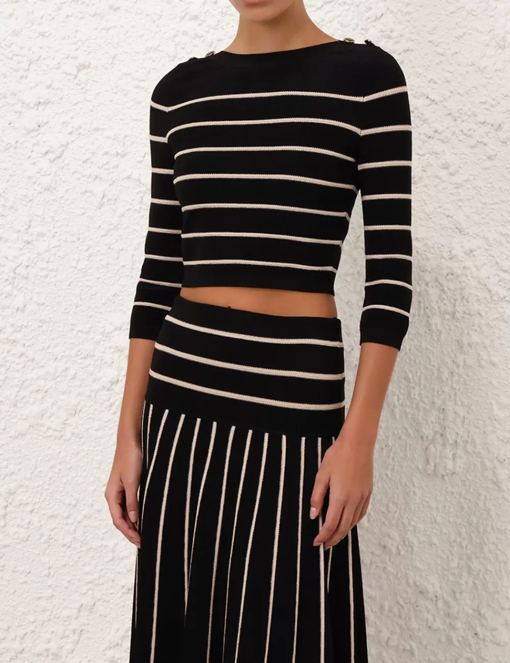 ZIMMERMANN Crush Stripe Cropped Top