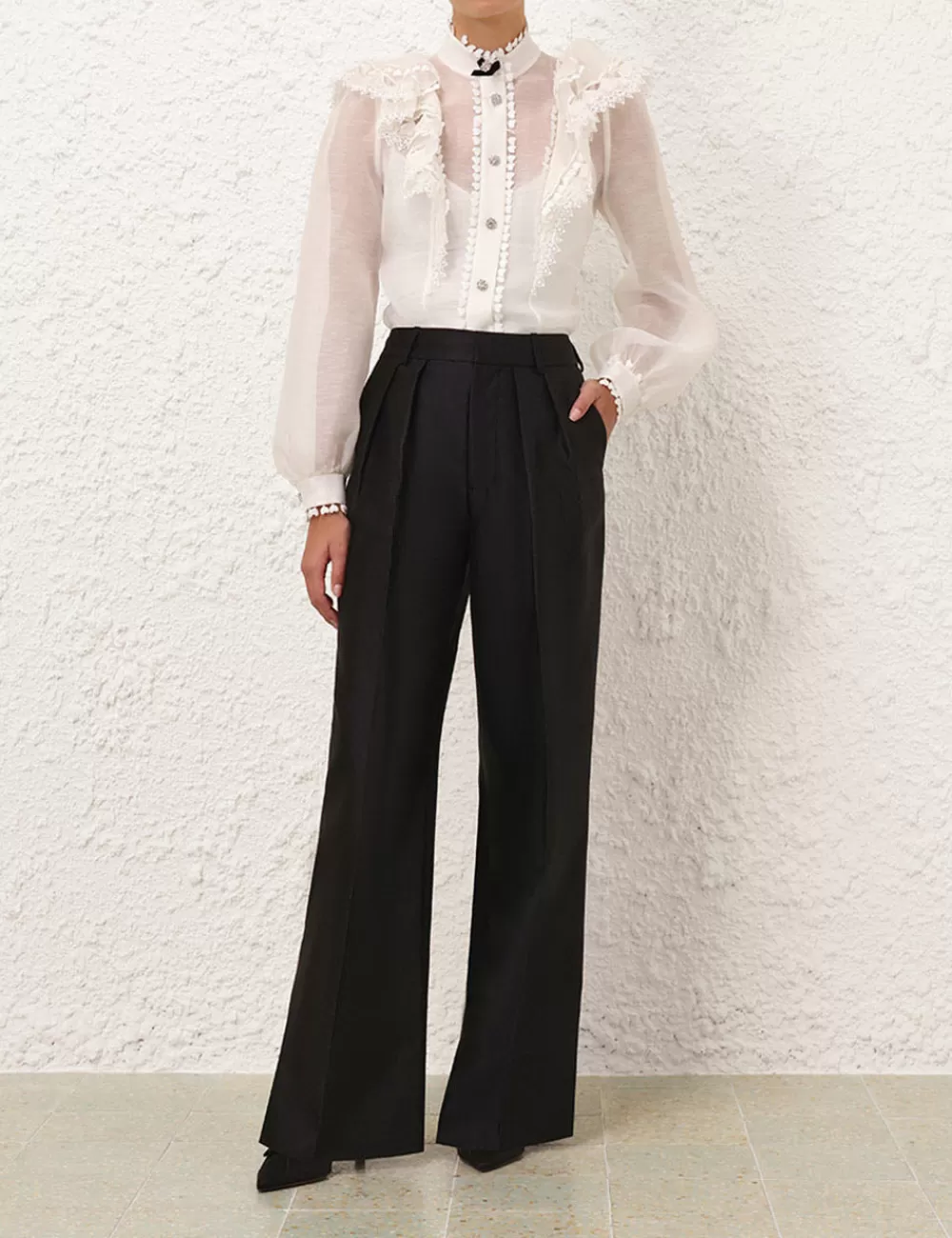 ZIMMERMANN Crush Tuck Wide Leg Pant