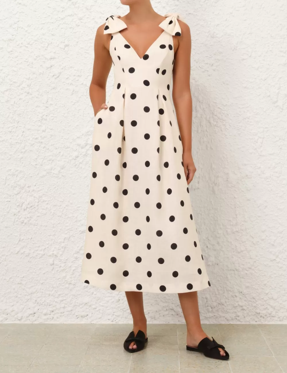 ZIMMERMANN Crush V Neck Midi Dress