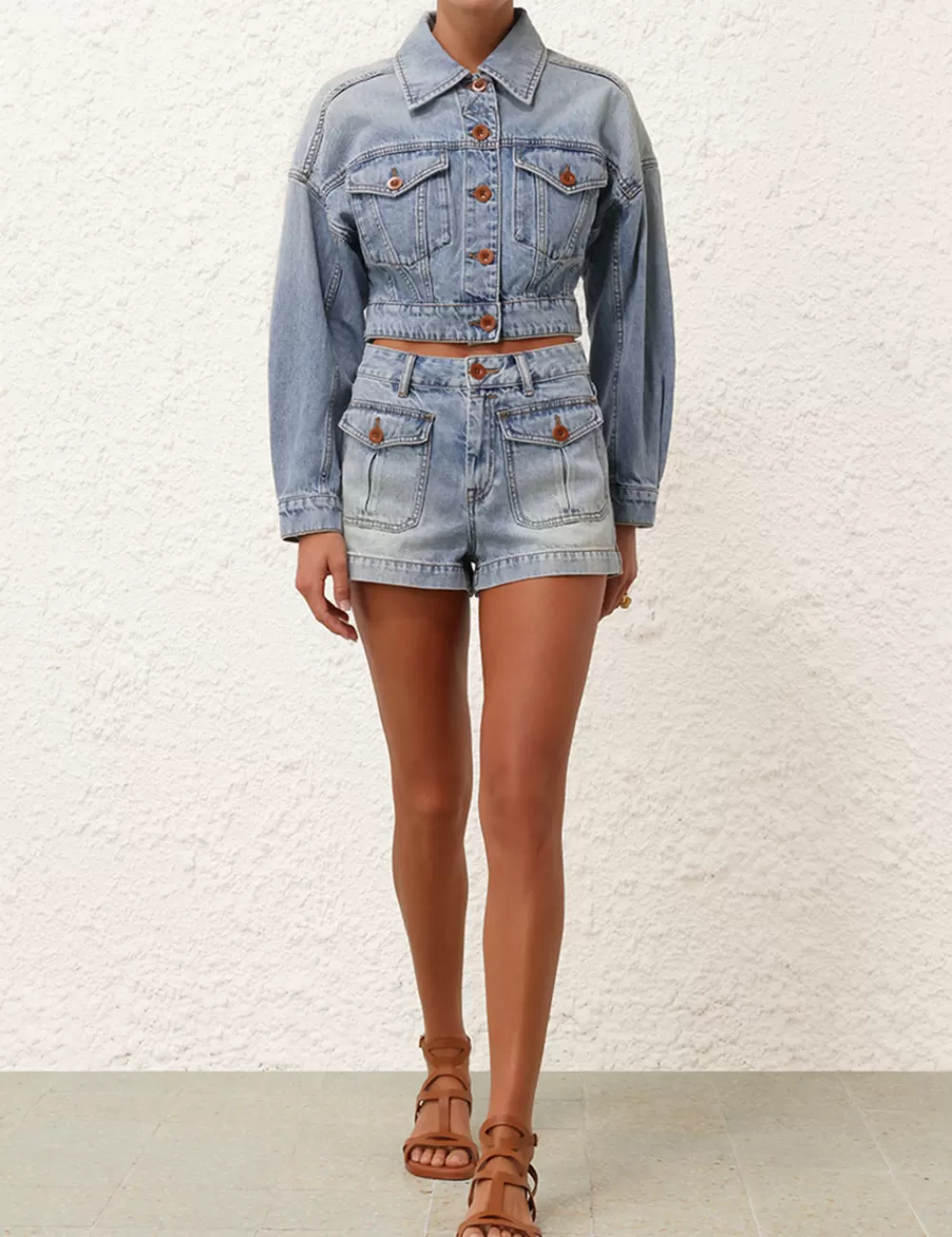 ZIMMERMANN Denim Mini Short