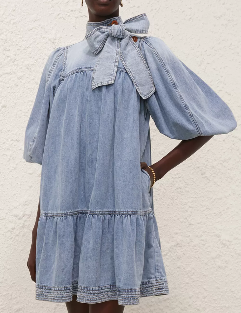 ZIMMERMANN Denim Smock Dress