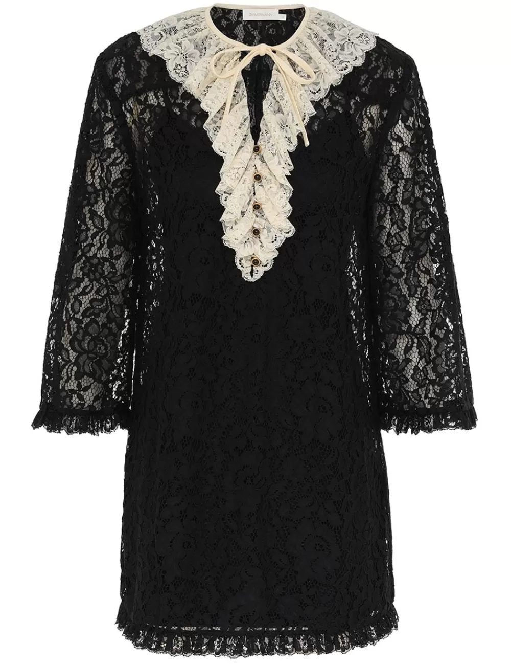 ZIMMERMANN Eden Lace Frill Mini Dress