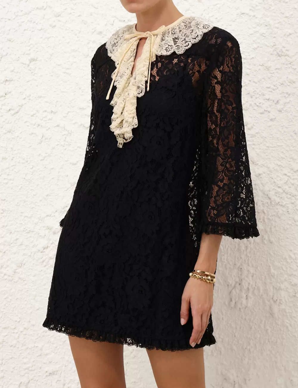 ZIMMERMANN Eden Lace Frill Mini Dress