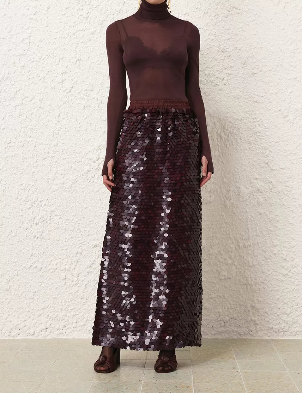 ZIMMERMANN Eden Sequin Maxi Skirt