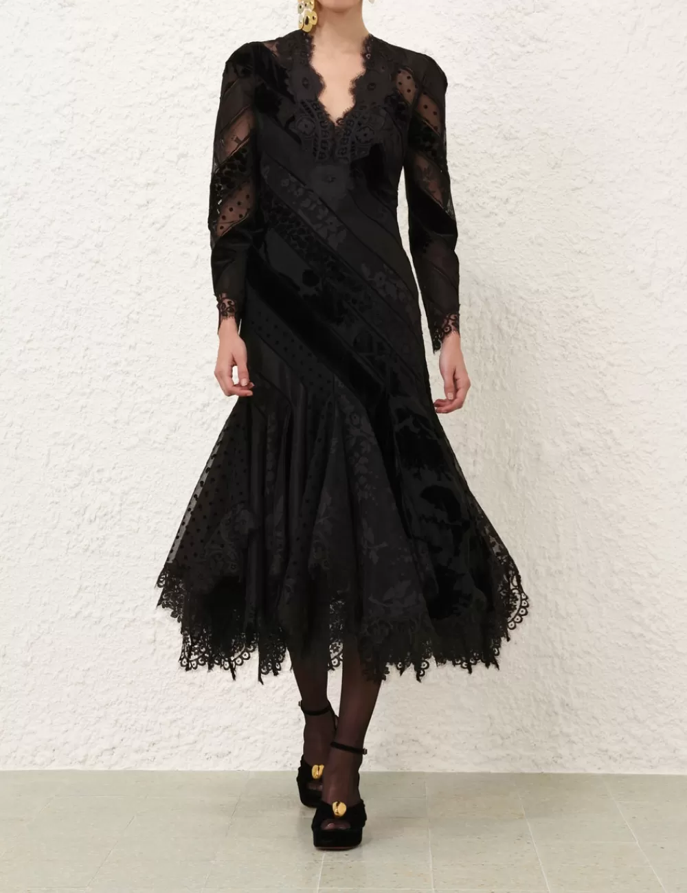 ZIMMERMANN Eden V Neck Spliced Gown