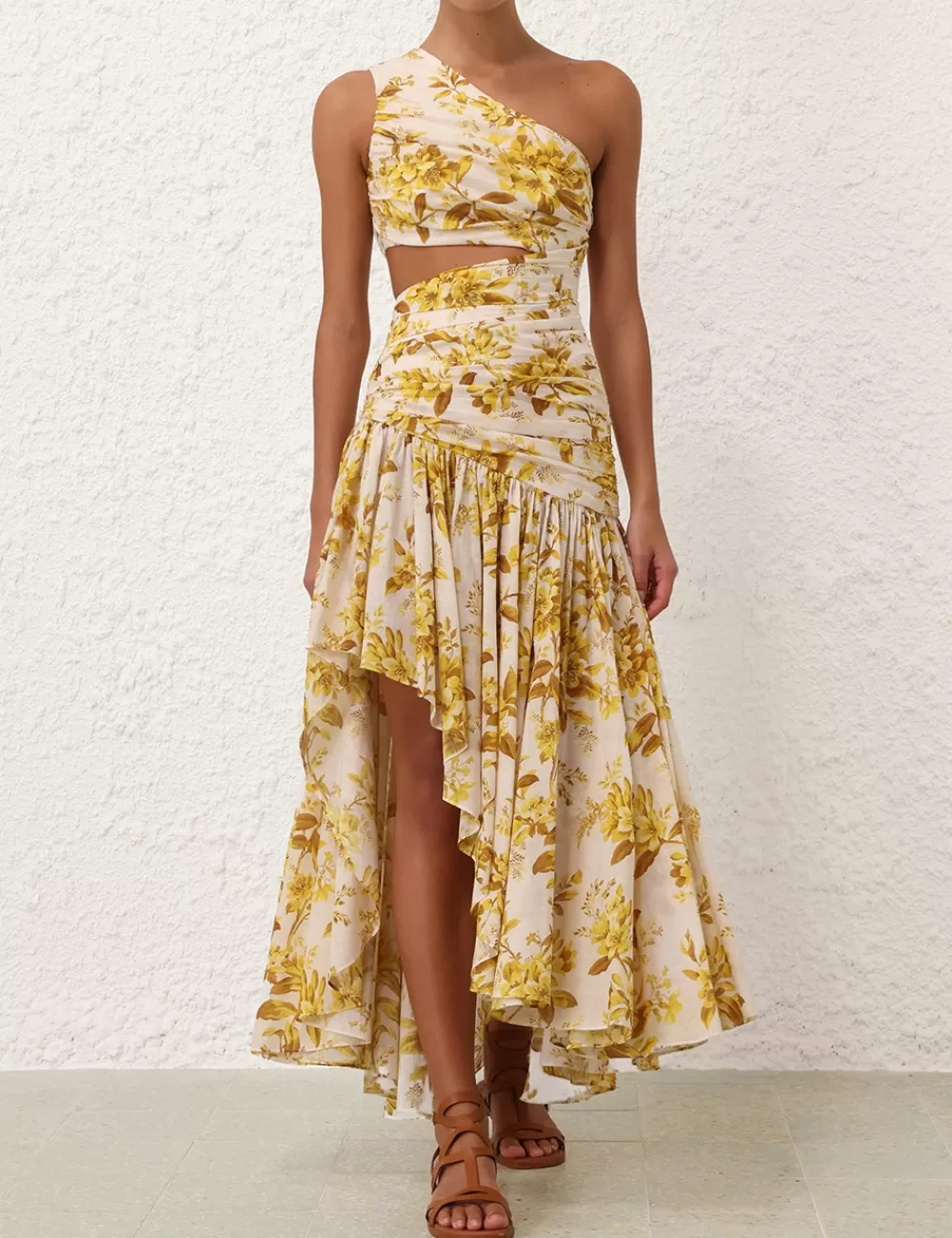 ZIMMERMANN Golden Asymmetric Dress