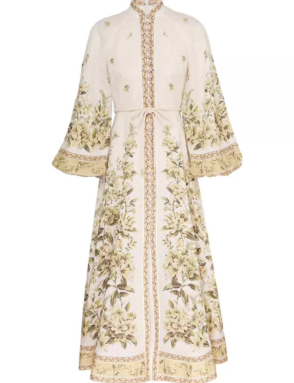 ZIMMERMANN Golden Buttoned Midi Dress