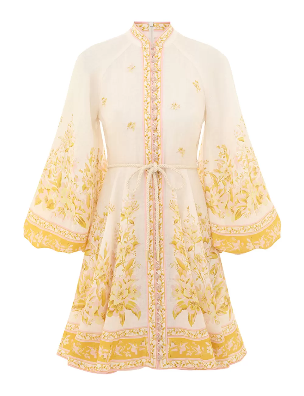 ZIMMERMANN Golden Buttoned Mini Dress