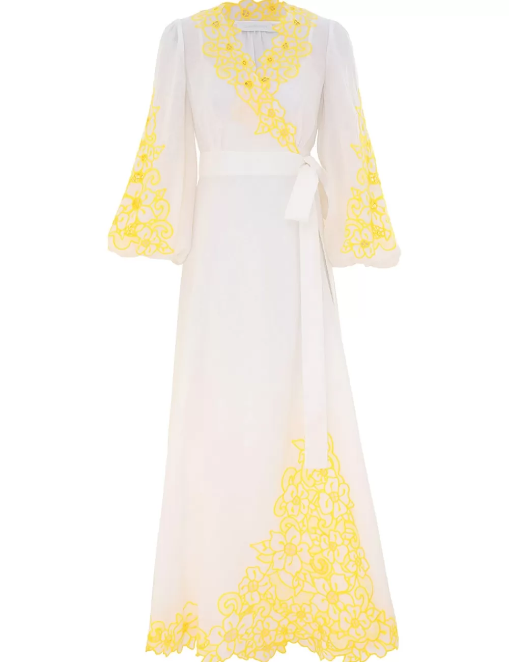 ZIMMERMANN Golden Embroidered Midi Dress