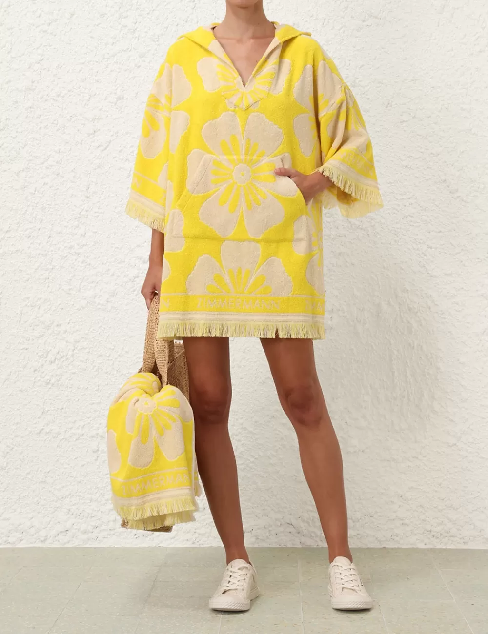 ZIMMERMANN Golden Hooded Towel Mini Dress