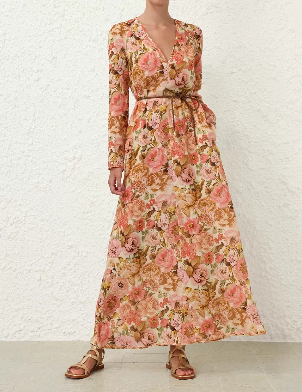 ZIMMERMANN Golden Plunge Maxi Dress