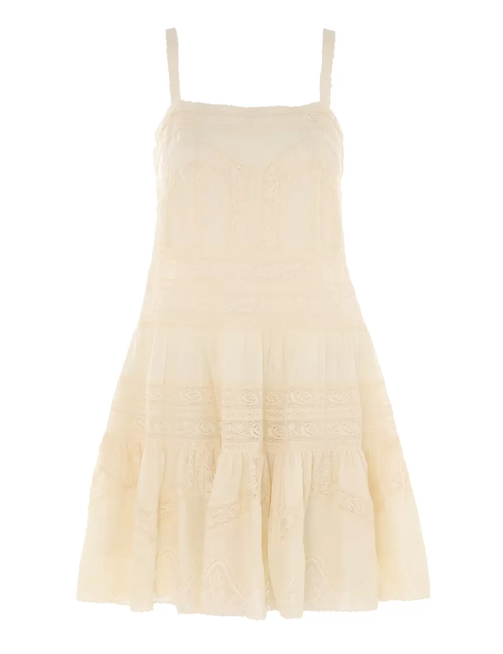 ZIMMERMANN Halliday Lace Trim Short Dress