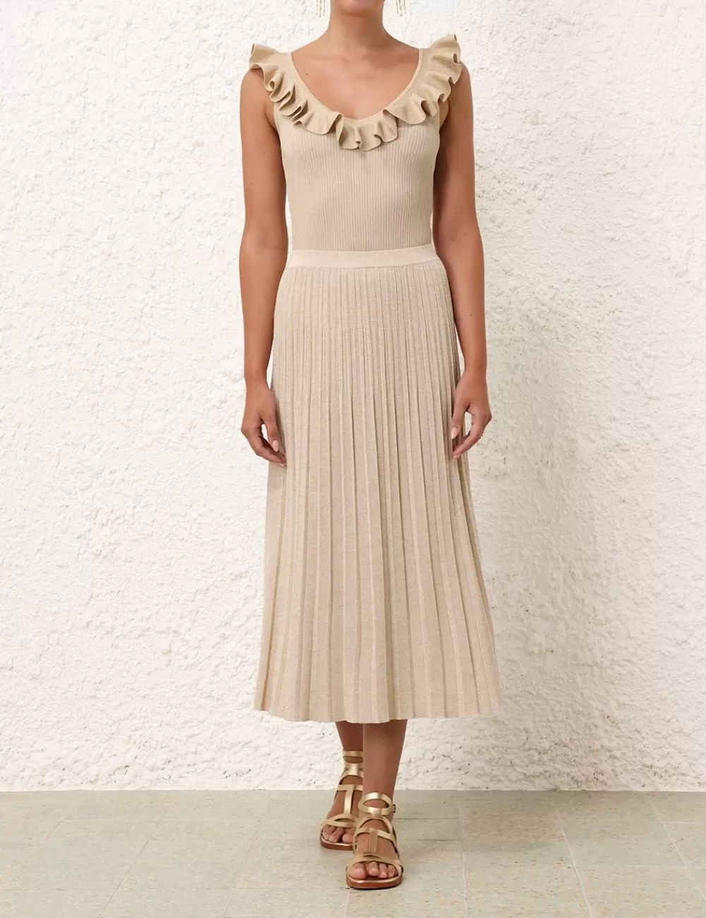 ZIMMERMANN Halliday Rib Midi Skirt