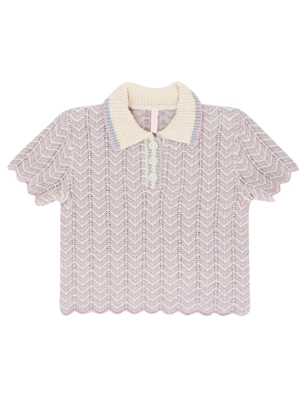 Kids ZIMMERMANN Halliday Textured Knit Polo