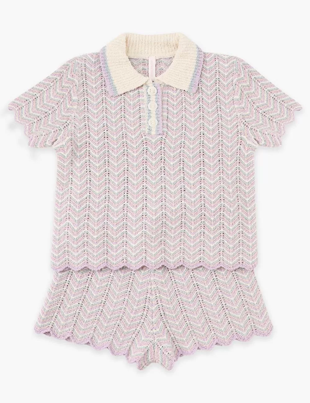 Kids ZIMMERMANN Halliday Textured Knit Polo