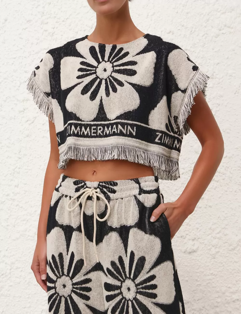 ZIMMERMANN Halliday Towelling Crop Top