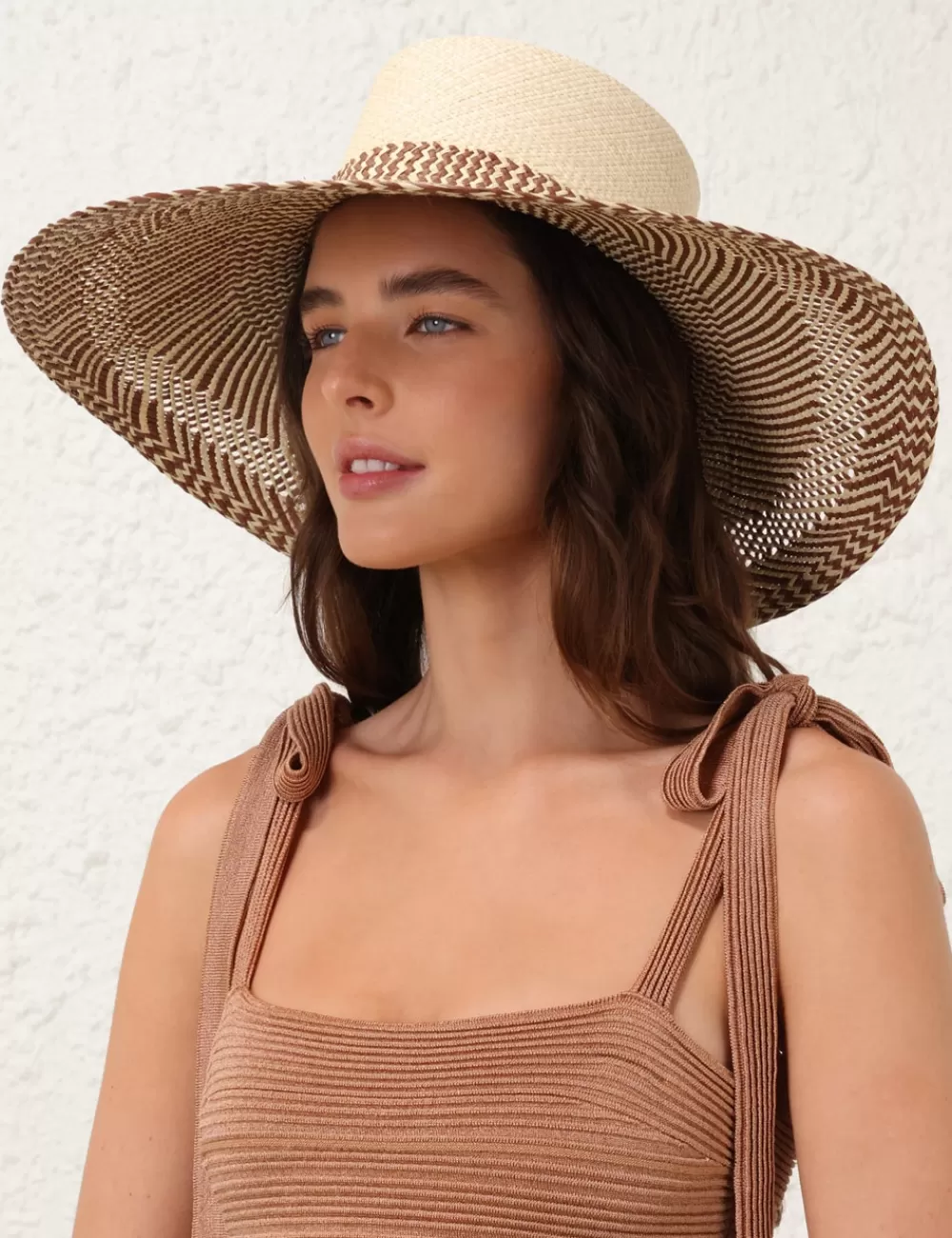 ZIMMERMANN Herringbone Wide Brim Sunhat