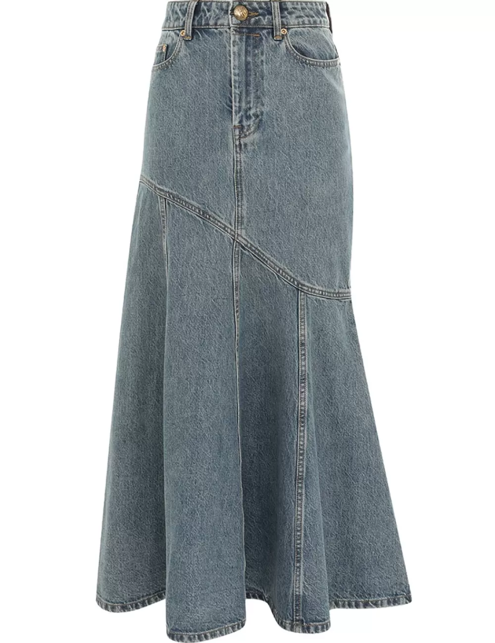 ZIMMERMANN Illustration Denim Midi Skirt