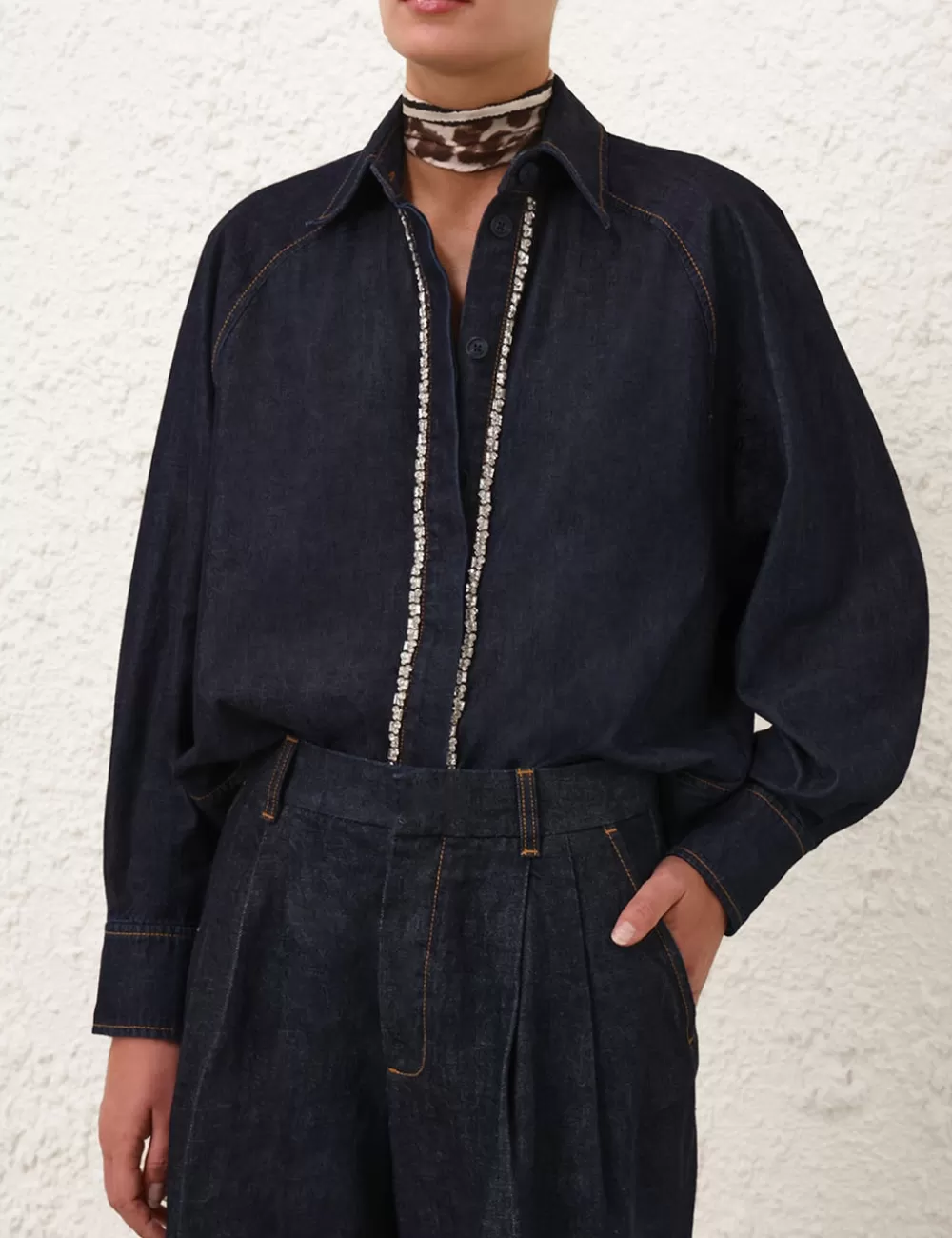 ZIMMERMANN Illustration Denim Shirt