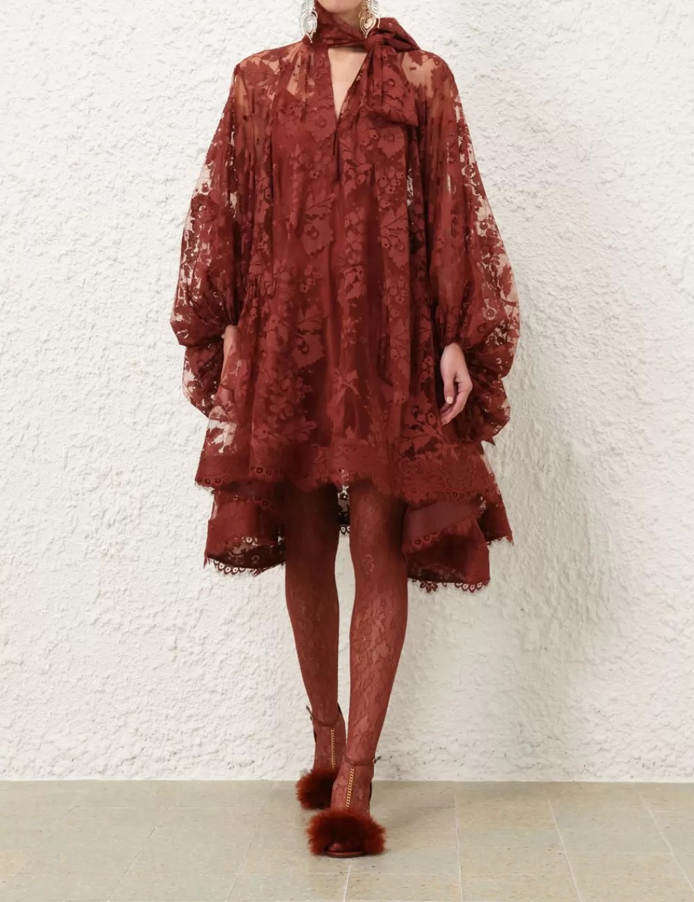 ZIMMERMANN Illustration Lace Mini Dress