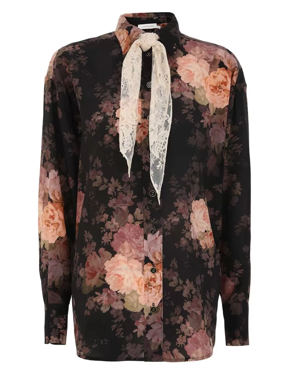 ZIMMERMANN Illustration Lace Scarf Shirt