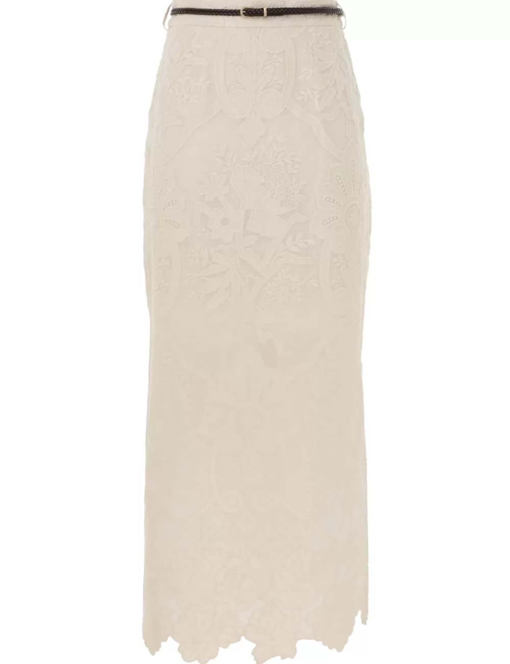 ZIMMERMANN Ottie Embroidered Midi Skirt