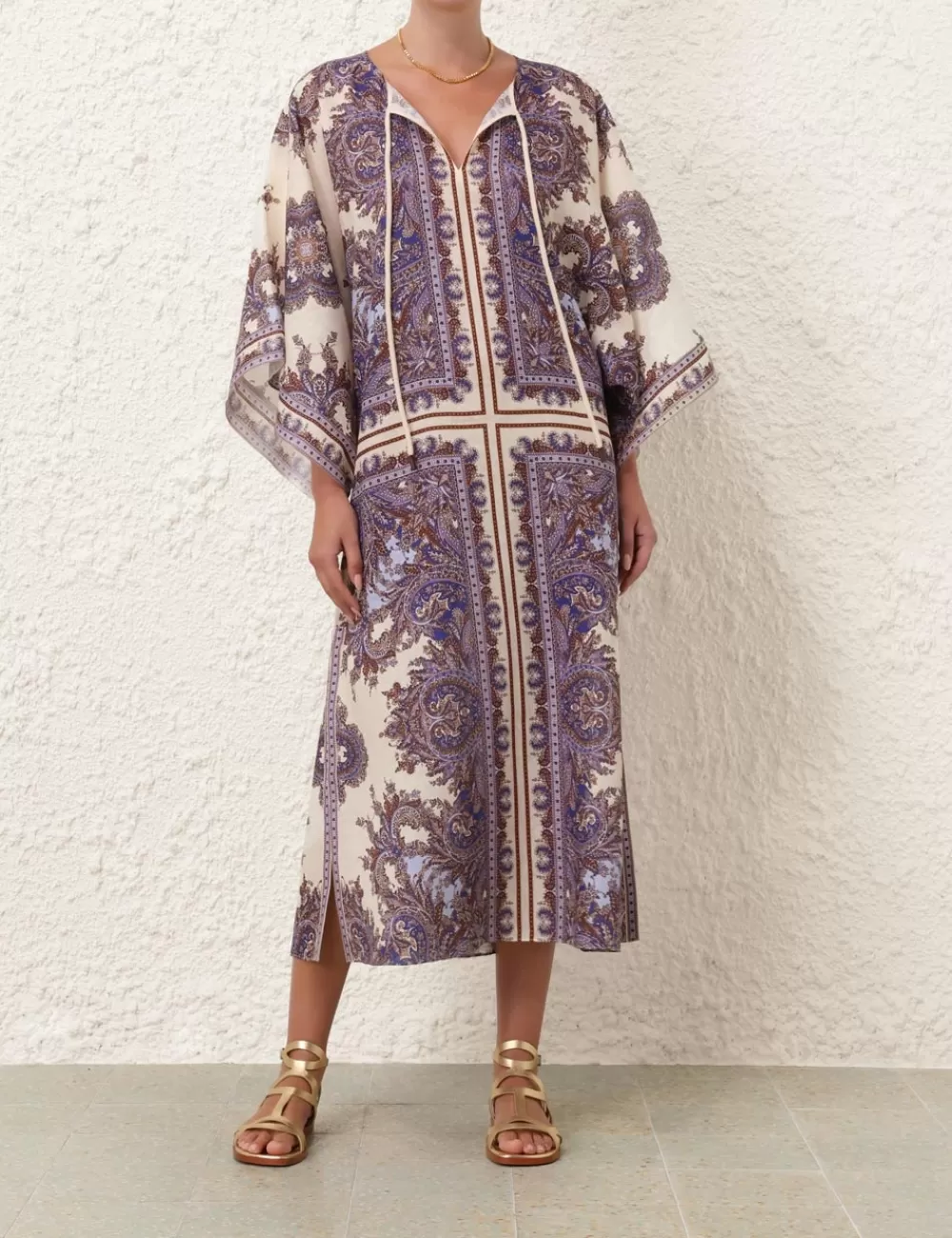 ZIMMERMANN Ottie Kaftan Midi Dress