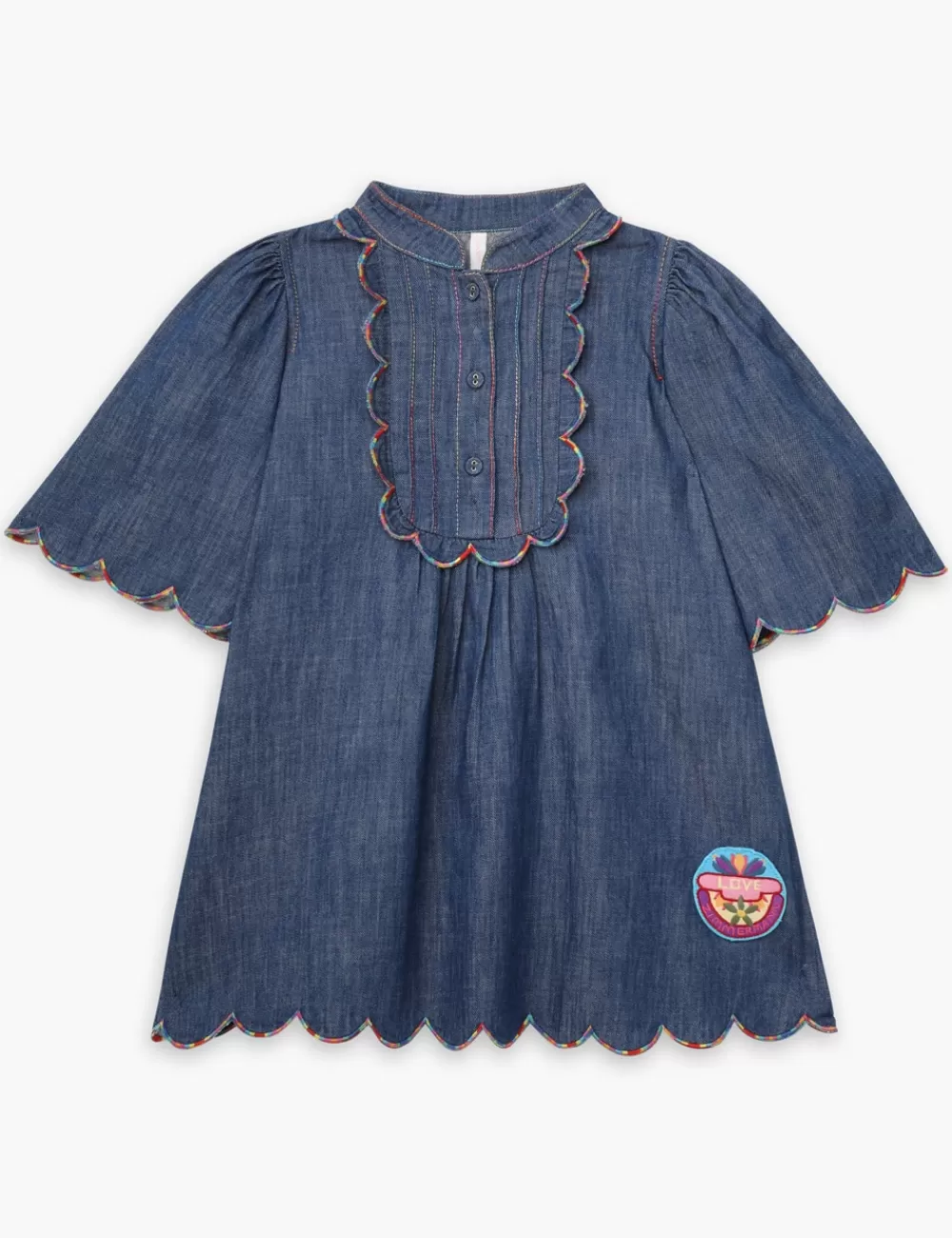 Kids ZIMMERMANN Ottie Scallop Denim Dress